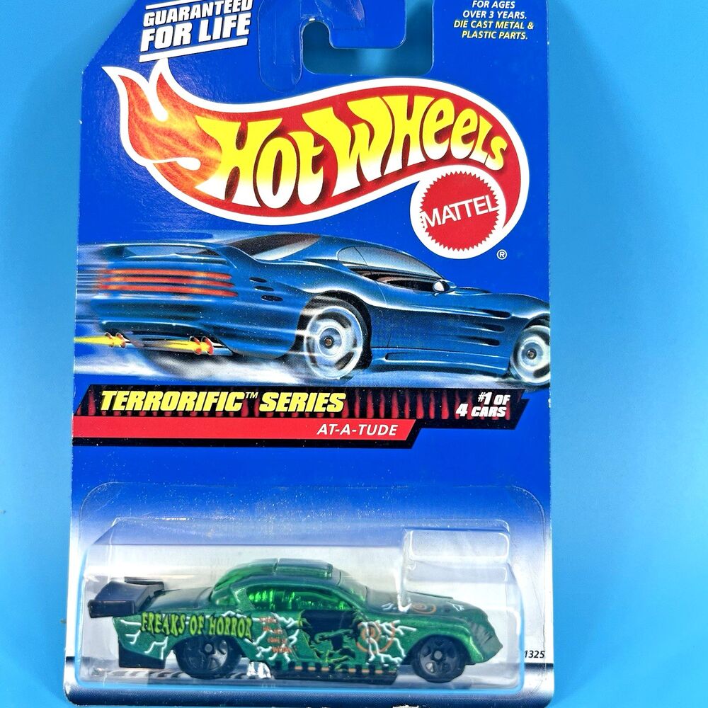 Hot Wheels 1999 Terrorific Series #977 At-A-Tude Green w/ Black 5SPs